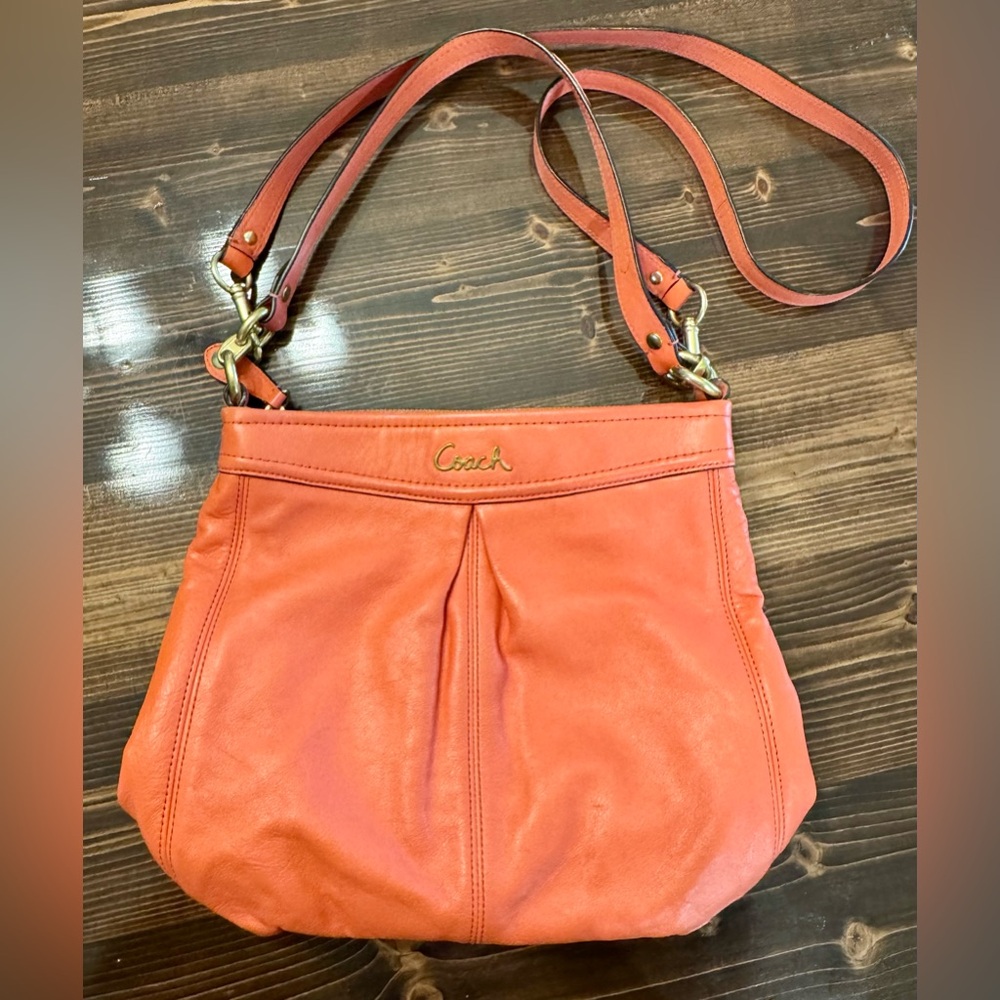 Coach Orange Leather Shoulder Bag